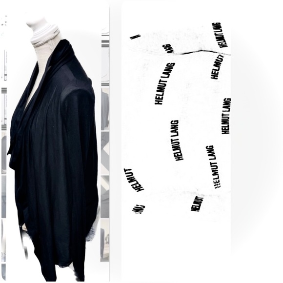 HELMUT LANG | XS / SP | Modal Nylon Open Asymmetrical Jersey Cardigan Sweater - Picture 1 of 10